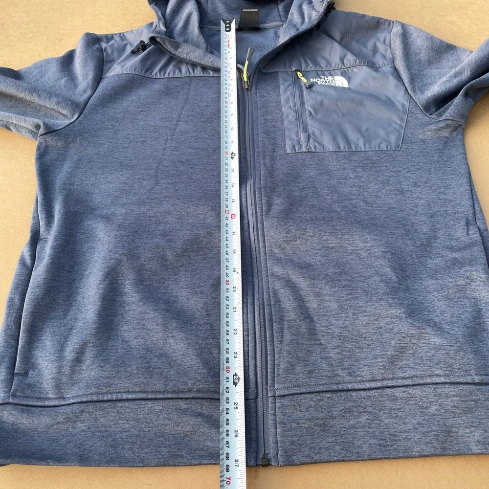 The North Face Full Zip Hoodie Mens Large Blue Casual Hiking Fleece Jacket